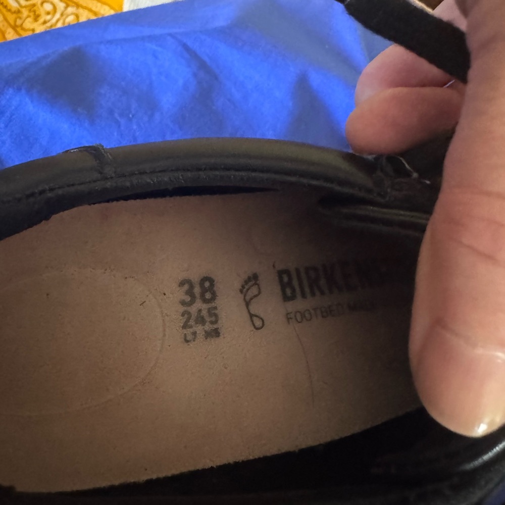 Birkenstock bend low Black Leather Low-Top Sneakers with Off-White Sole cork. - Picture 6 of 6